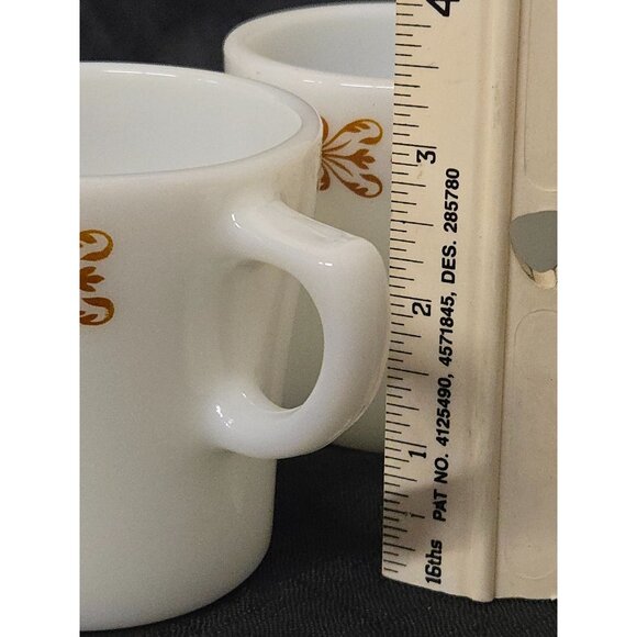 Lot of 3 Pyrex Copper Filigree Pattern 6oz Coffee Cups - Picture 6 of 7